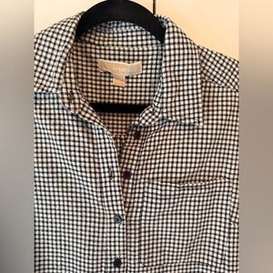 NWT MICHAEL KORS NAVY & WHITE GINGHAM CHECK LS SHIRT DRESS